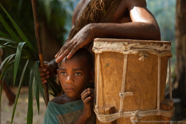 Bagyeli boy at village visit outside of Kribi, Cameroon, AFRICA, 2012